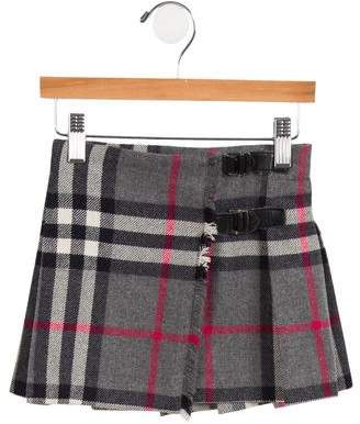 Burberry Girls' Virgin Wool Nova Check Skirt