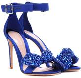 Alexander McQueen Crystal-embellished satin sandals