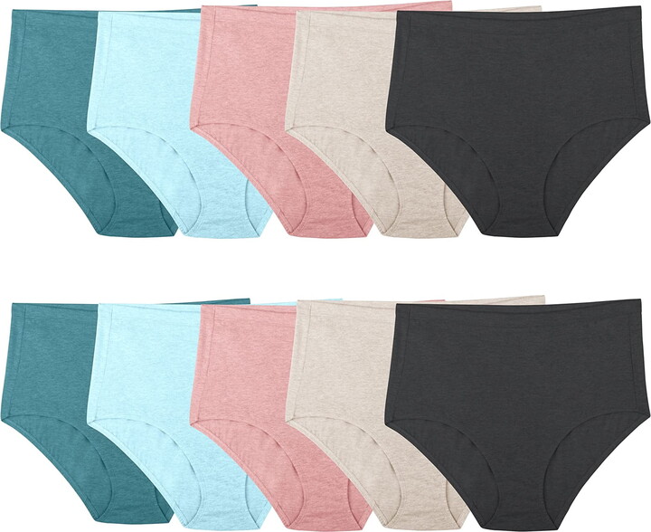 Fit for Me by Fruit of the Loom Women’s Plus Size Beyondsoft Brief Underwear, 10-Pack