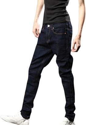 EGELBEL Men's Denim Loose Fit Harem Jeans Skinny Pants
