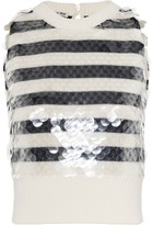 Thumbnail for your product : Miu Miu Sequin Striped Sweater Vest