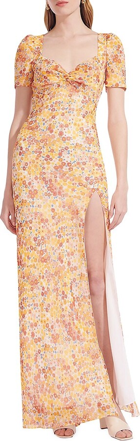 STAUD Lea Knot-Front Puff Shoulder Maxi Dress - ShopStyle