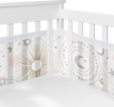 Celestial Pink and Gold Sweet Jojo Designs + BreathableBaby Mesh Crib Liner