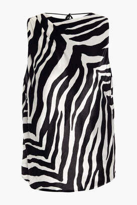 Mason by Michelle Mason Open-back zebra-print velvet top