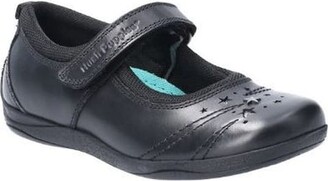 New Ex-Display Hush Puppies Girls Brogue Style Black Leather Buckle School Shoes 