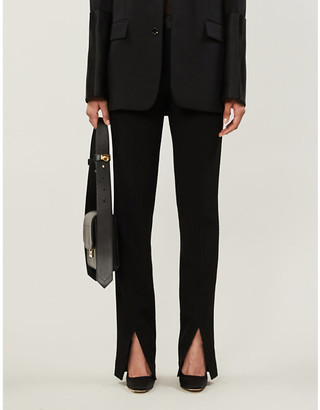 Victoria Beckham Split-front slim-fit high-rise woven trousers