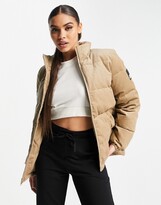 Thumbnail for your product : Jack Wolfskin Corduroy puffer jacket in beige