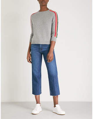 Allude Side-stripe wool-blend jumper