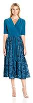 Thumbnail for your product : Alex Evenings T-Length Dress with Rosette Skirt and Tie Belt