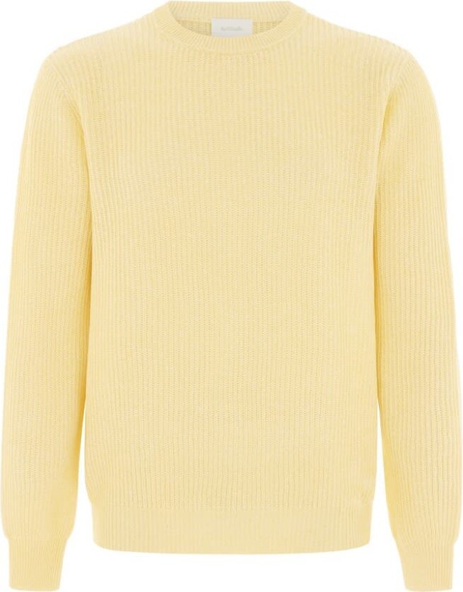 Yellow Intarsia Linen Cotton Sweater
