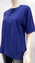 Thumbnail for your product : Lands' End Lands End NEW Womens M Shirt Top Pull Over Henley Solid Blue Casual CHOP 3PP3z1