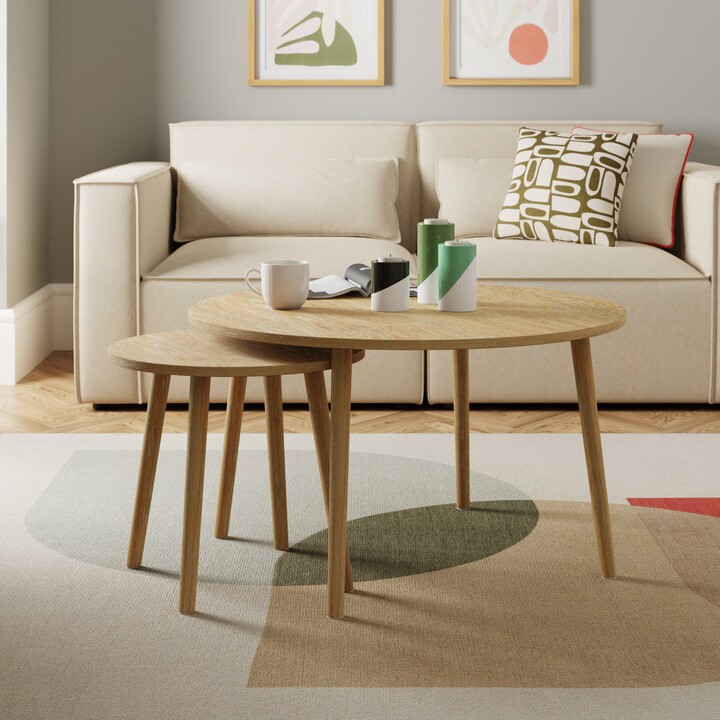 Dunelm Freja Nest of Coffee Tables, Light Oak Brown ShopStyle