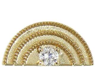 Andrea Fohrman White Diamond All Gold Rainbow Single Stud Earring - Yellow Gold