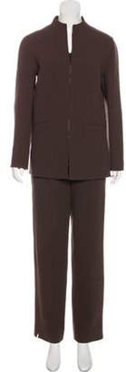 Ralph Rucci Wool Straight-Leg Pant Suit Brown Ralph Rucci Wool Straight-Leg Pant Suit