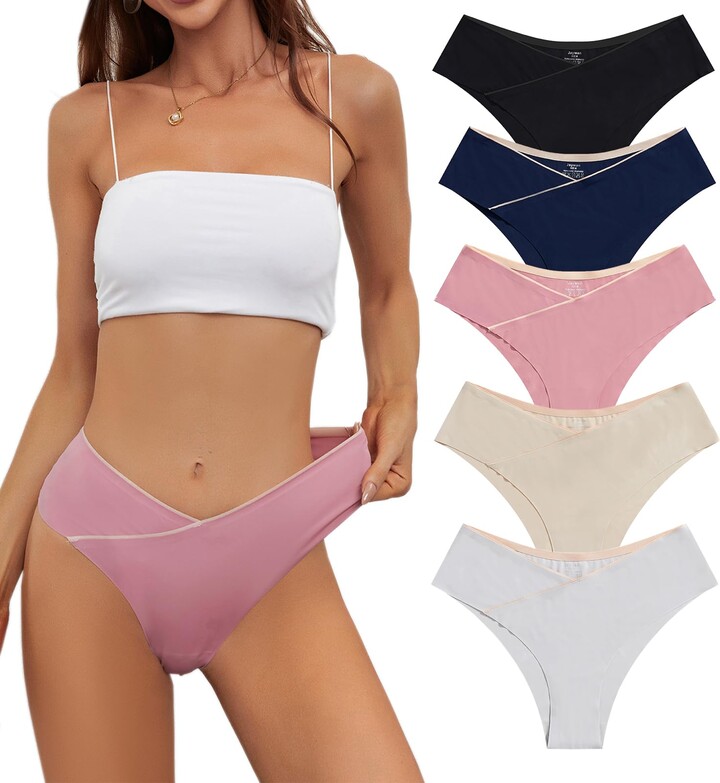 Jaywan Women Seamless Stretch Hipster Bikini Underwear 5 Pack Invisible Briefs  Panties - ShopStyle Knickers