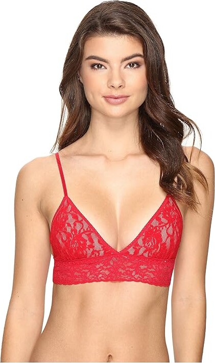 Hanky Panky Signature Lace Padded Triangle Bralette Women's Bra Red : MD, Lace/Nylon/Spandex