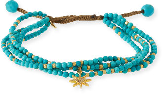 Tai Beaded Star Charm Bracelet, Turquoise