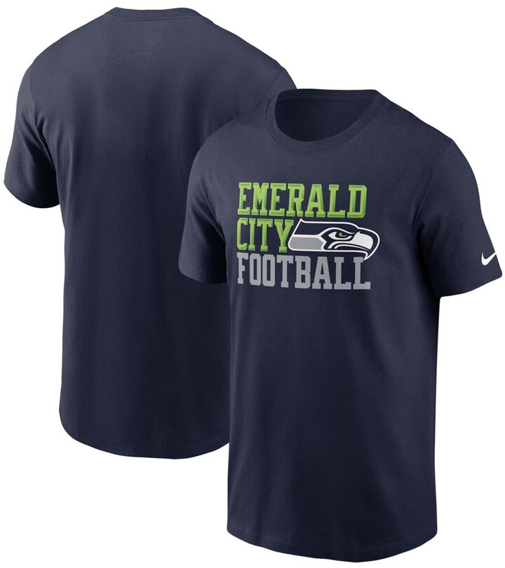 Nike Men's College Navy Seattle Seahawks Split T-Shirt - ShopStyle