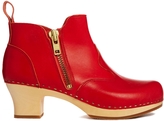 Thumbnail for your product : Swedish Hasbeens Leather Zip It Victoria Heeled Boots