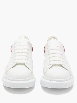 Alexander McQueen Oversized Raised-sole Leather Trainers - Red White