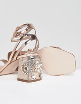 Thumbnail for your product : Miss Selfridge Jewelled Block Heel Sandals