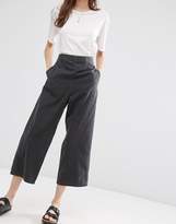 Thumbnail for your product : ASOS DESIGN Soft Wide Leg Jeans With Zip Back In Black