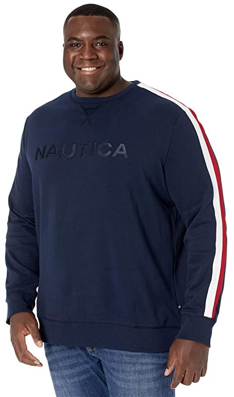 Nautica Mens Big and Tall Long Sleeve Crew Neck Fleece Sweatshirt 