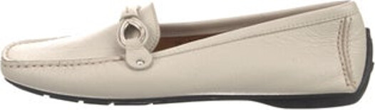 Ferragamo Leather Loafers Neutrals Square-Toes