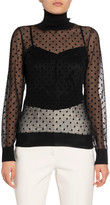 Thumbnail for your product : Victoria Beckham Sheer Dotted Turtleneck Sweater