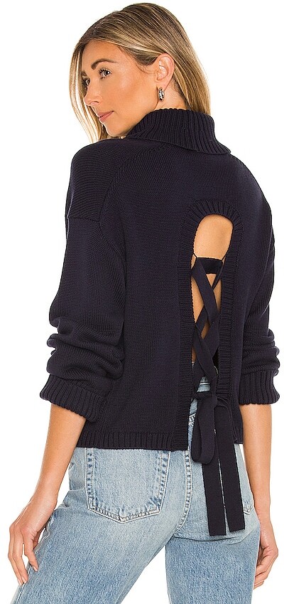 lace up back sweaters