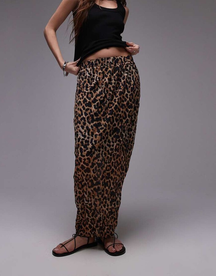 Leopard Midaxi Leopard Print Maxi Skirt 90 Topshop Crinkle Jersey