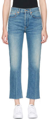 RE/DONE Blue Originals High-Rise Stove Pipe Rigid Jeans