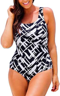 Passionate Adventure Women's Plus Size Pro Athletic One Piece Swimsuits Backless Swimwear Bathing Suit