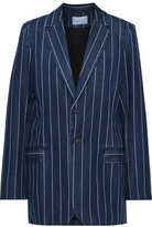 Thumbnail for your product : Current/Elliott The Calla Striped Cotton-blend Chambray Blazer
