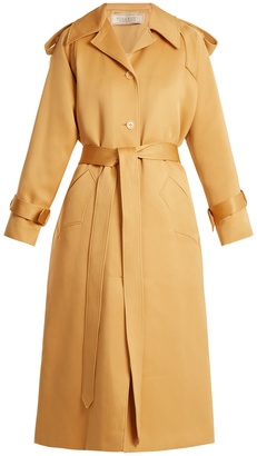 Nina Ricci Peak-lapel tie-waist cotton-blend trench coat