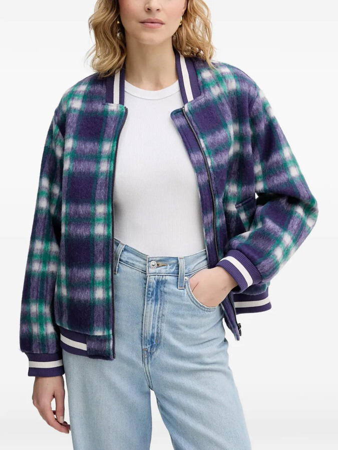 Benetton Checked Zip Jacket