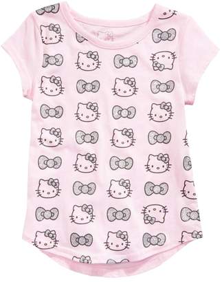 Hello Kitty Toddler Girls Glitter Bows and Heads Cotton T-Shirt