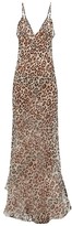 Thumbnail for your product : Raey Dip-hem Leopard-print Sheer Silk Slip Dress - Brown Multi