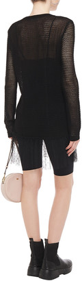 RED Valentino Point D'esprit-paneled Embroidered Open-knit Mini Dress