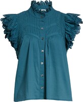 Thumbnail for your product : Sea Adrienne Flutter Sleeve Cotton Top