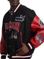 Thumbnail for your product : Balmain x Puma Teddy Leather Patch Bomber Jacket