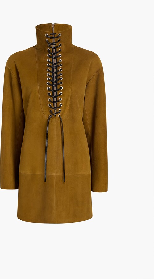 Lee Dress in Toffee Suede