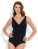 Thumbnail for your product : Jantzen Pintucked V-Neck One-Piece Swimsuit