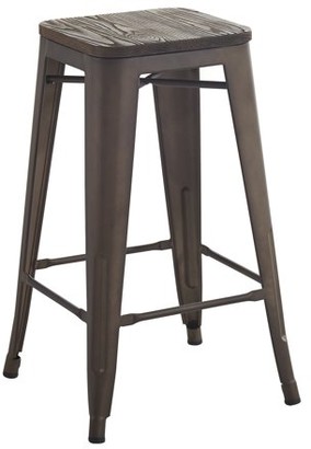 Whi Industrial Style Counter Stool, Gunmetal (set of 4)