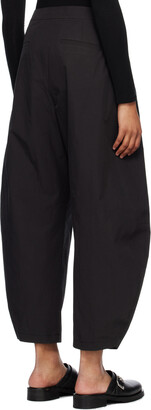 AMOMENTO Black Curved Leg Trousers