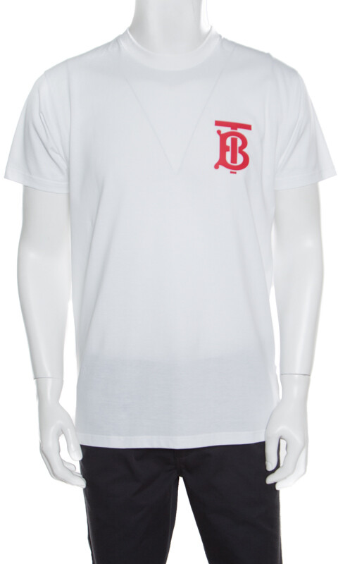 Burberry White B series Monogram Logo Detail Limited Edition Crew Neck T  Shirt XXS - ShopStyle