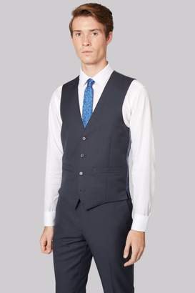 French Connection Slim Fit Navy Semi Plain Waistcoat