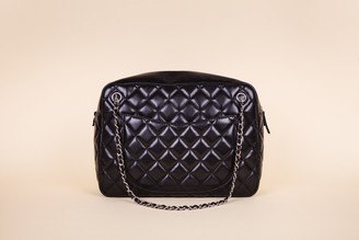 Chanel Lambskin Quilted Large Camera Case Bag