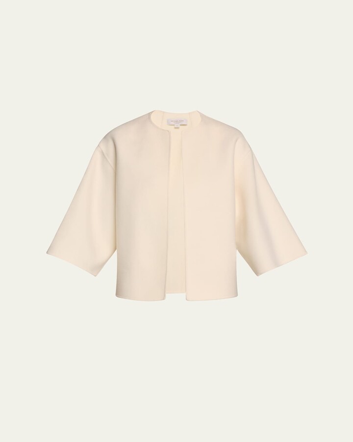 Michael Kors Collection Open-Front Wool Kimono Jacket