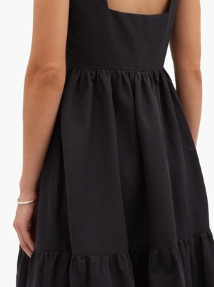 Brock Collection Raniera Tiered Cotton-blend Poplin Dress - Black